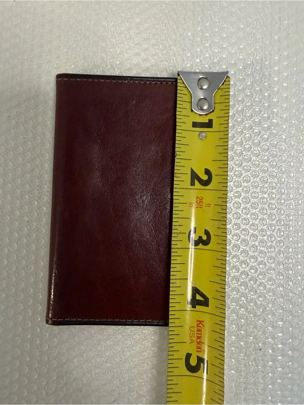 Bosca Brown Leather Money Clip Wallet with Black Trim